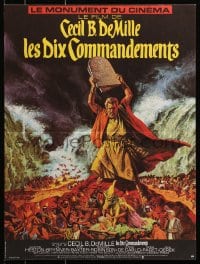 3y527 TEN COMMANDMENTS French 15x20 R1970s Cecil B. DeMille directed, Charlton Heston!