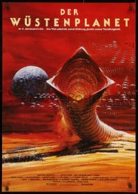 3y069 DUNE German 1984 David Lynch sci-fi epic, Berkey art of desert planet & worm!
