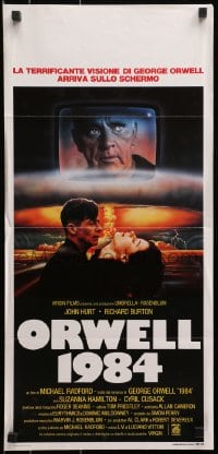 3y879 1984 Italian locandina 1984 George Orwell, John Hurt, creepy image of Big Brother!