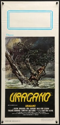 3y915 HURRICANE Italian locandina 1979 Ciriello art of Mia Farrow & her lover in tropical rainstorm!