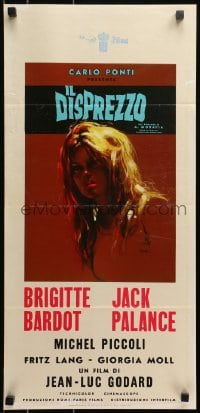 3y920 LE MEPRIS Italian locandina 1963 Jean-Luc Godard, sexiest Brigitte Bardot by Nistri, rare!