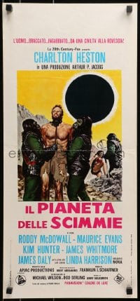 3y933 PLANET OF THE APES Italian locandina 1968 Charlton Heston, classic sci-fi!