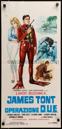 3y951 WACKY WORLD OF JAMES TONT Italian locandina 1965 Bruno Corbucci, Lando Buzzanca, Casaro art!