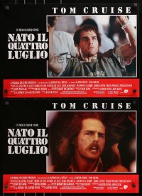 3y990 BORN ON THE FOURTH OF JULY group of 8 Italian 18x25 pbustas 1989 Oliver Stone, Tom Cruise!