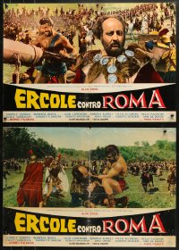 3y989 HERCULES AGAINST ROME group of 7 Italian 18x27 pbustas 1964 Ercole contro Roma, Sergio Ciani!
