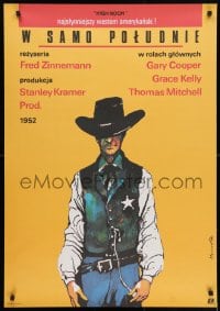 3y374 HIGH NOON Polish 27x38 R1987 Marszalek art of Gary Cooper, Fred Zinnemann cowboy classic!