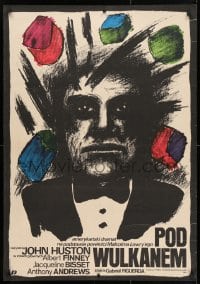 3y413 UNDER THE VOLCANO Polish 27x38 1985 bizarre close-up art of a man by Ihnatowicz!
