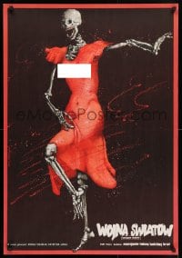 3y418 WAR OF THE WORLDS NEXT CENTURY Polish 26x38 1981 Hoff & Pagowski art of skeleton in dress!
