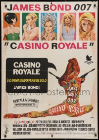 3y659 CASINO ROYALE Spanish 1967 all-star James Bond spy spoof, psychedelic art by Robert McGinnis!