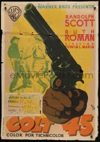 3y663 COLT .45 Spanish 1952 Randolph Scott with the gun that became the law of the land, MCP!
