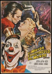 3y683 GREATEST SHOW ON EARTH Spanish R1972 DeMille circus classic,Charlton Heston, James Stewart!