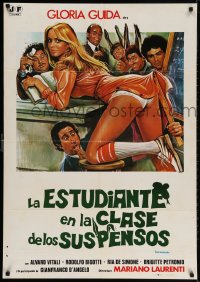 3y700 LA LICEALE NELLA CLASSE DEI RIPETENTI Spanish 1978 artwork of sexy student Gloria Guida!