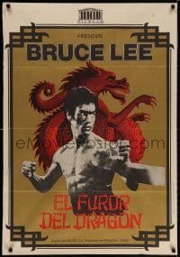 3y725 RETURN OF THE DRAGON Spanish 1975 image of Bruce Lee, The Fury of the Dragon!