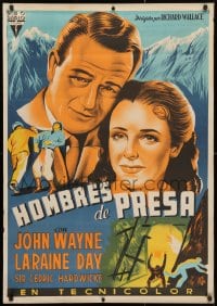 3y747 TYCOON Spanish 1949 Llorca y Angel Camacho artwork of John Wayne & Laraine Day!