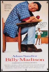 3z545 BILLY MADISON DS 1sh 1995 Adam Sandler goes back to school, sexy teacher Bridgette Wilson!