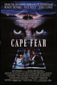 3z568 CAPE FEAR DS 1sh 1991 great close-up of Robert De Niro's eyes, Martin Scorsese!