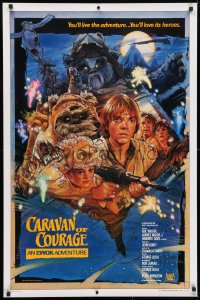 3z575 CARAVAN OF COURAGE style B int'l 1sh 1984 An Ewok Adventure, Star Wars, art by Drew Struzan!