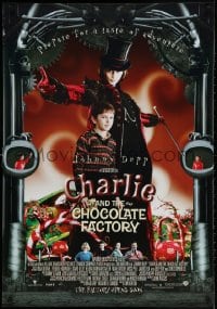 3z230 CHARLIE & THE CHOCOLATE FACTORY advance 27x39 French commercial 2005 Johnny Depp as Willy Wonka!