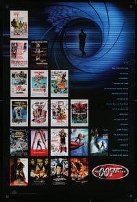3z223 007 40TH ANNIVERSARY 27x40 commercial poster 2002 cool images of most Bond movie one-sheets!