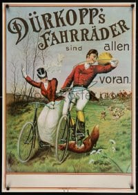 3z234 DURKOPP'S FAHRRADER SIND ALLEN VORAN 25x36 Czech commercial poster 1981 from the 1895 poster!