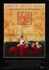 3z601 DEAD POETS SOCIETY DS 1sh 1989 inspirational school teacher Robin Williams, Peter Weir
