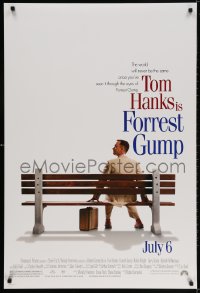 3z646 FORREST GUMP advance DS 1sh 1994 Tom Hanks sits on bench, Robert Zemeckis classic!