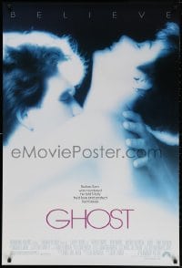 3z657 GHOST 1sh 1990 classic romantic close up of spirit Patrick Swayze & sexy Demi Moore!