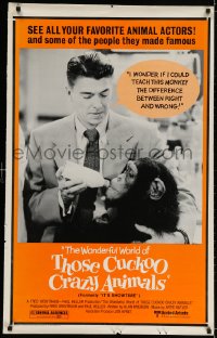 3z730 IT'S SHOWTIME 1sh R1980s Ronald Reagan, The Wonderful World of Those Cuckoo Crazy Animals!