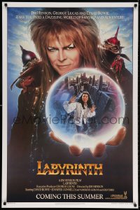 3z748 LABYRINTH teaser 1sh 1986 Jim Henson, art of David Bowie & Jennifer Connelly by Chorney!