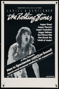3z749 LADIES & GENTLEMEN THE ROLLING STONES 25x38 1sh 1973 great c/u of rock & roll singer Mick Jagger!