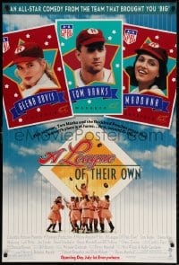 3z756 LEAGUE OF THEIR OWN heavy stock advance 1sh 1992 Tom Hanks, Madonna, Davis, women's baseball!