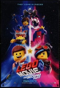 3z759 LEGO MOVIE 2: THE SECOND PART advance DS 1sh 2019 Chris Pratt, Tatum, Banks, cast image!