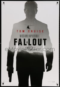 3z800 MISSION: IMPOSSIBLE FALLOUT teaser DS 1sh 2018 silhouette of Tom and helicopter!