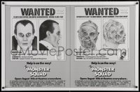 3z804 MONSTER SQUAD advance 1sh 1987 wacky wanted poster mugshot images of Dracula & the Mummy!