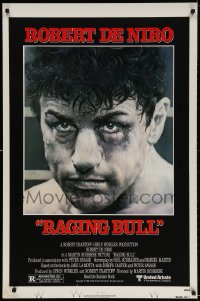 3z859 RAGING BULL 1sh 1980 Hagio art of Robert De Niro, Martin Scorsese boxing classic!