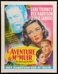 3z209 GHOST & MRS. MUIR 15x20 REPRO poster 1990s Gene Tierney, Rex Harrison, Sanders!