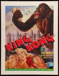 3z216 KING KONG 16x19 REPRO poster 1990s Fay Wray, Robert Armstrong & the giant ape!