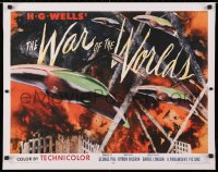 3z222 WAR OF THE WORLDS 22x28 REPRO poster 2010s HG Wells classic, George Pal, ships attacking art!