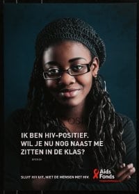 3z272 AIDS FONDS 17x24 Dutch special poster 2000s HIV/AIDS, close-up of Brenda!