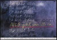 3z277 AIDS GEHT UNS ALLE AN 23x33 Austrian special poster 1990s HIV/AIDS, chalk artwork!