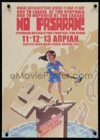 3z293 ANTI-FASCIST COORDINATION OF ATHENS - PIRAEUS 19x27 Greek special poster 2000s swastika!