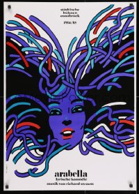 3z137 ARABELLA 23x33 German stage poster 1984 art of a woman with wild hair by Waldemar Swierzy!
