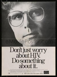 3z320 DON'T JUST WORRY ABOUT HIV 16x22 special poster 1980s AIDS, do something about it!