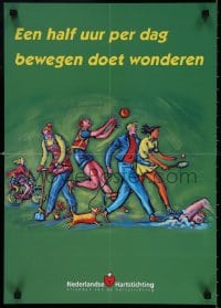 3z327 EEN HALF UUR PER DAG BEWEGEN DOET WONDEREN 17x24 Dutch special poster 1990s protect heart!