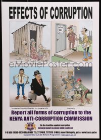 3z328 EFFECTS OF CORRUPTION 12x17 Kenyan special poster 2000s multiple art depictions!