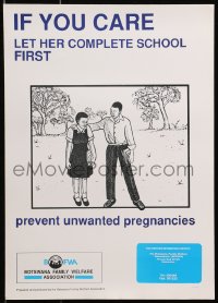 3z359 IF YOU CARE LET HER COMPLETE SCHOOL FIRST 12x17 Botswanan poster 1990s unwanted pregnancies!