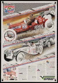 3z362 INTERSTATE BATTERIES GREAT AMERICAN RACE 24x34 special poster 1991 different art of racers!