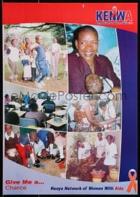 3z367 KENYA NETWORK OF WOMEN WITH AIDS 12x17 Kenyan special poster 1980s HIV, help support them!