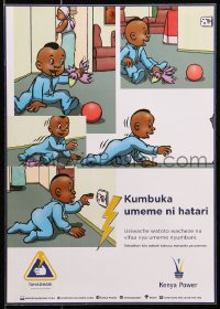 3z370 KUMBUKA UMEME NI HATARI toddler style 12x17 Kenyan poster 2000s Electricity is Dangerous!