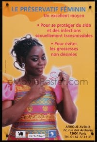 3z374 LE PRESERVATIF FEMININ 16x24 French special poster 2000s smiling woman w/ female condom!
